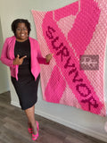 Breast cancer graphghan blanket
